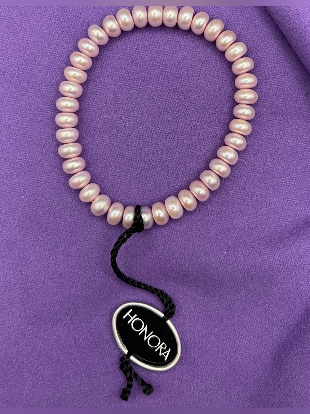 NWT Honora Pink Cultured Freshwater 6mm Potato Pearl Stretch Bracelet 3” opening